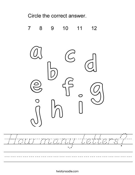 How many letters? Worksheet