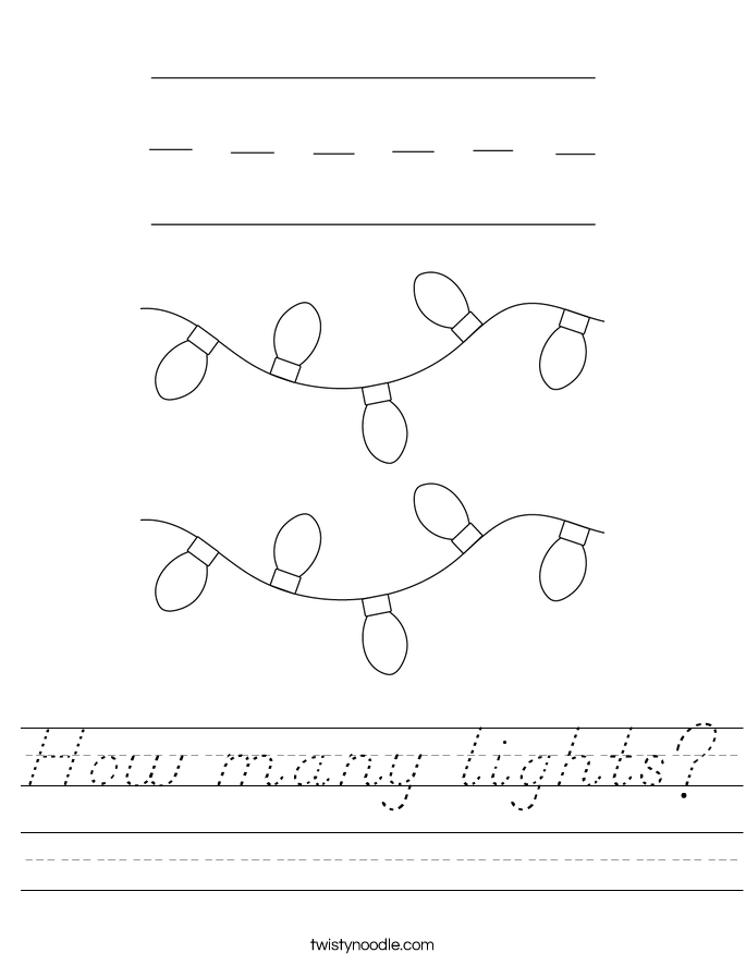 How many lights? Worksheet