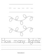 How many lights Handwriting Sheet