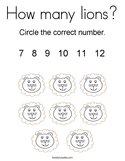 How many lions Coloring Page