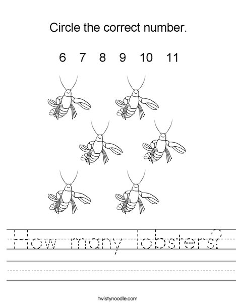 How many lobsters? Worksheet