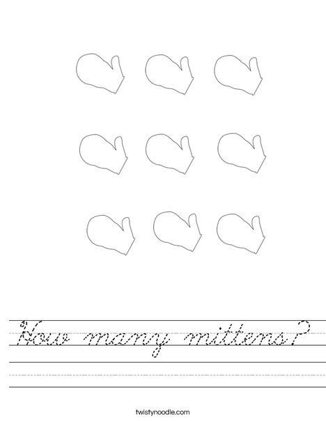 How many mittens? Worksheet