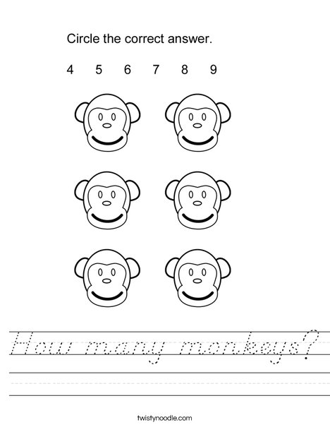 How many monkeys? Worksheet