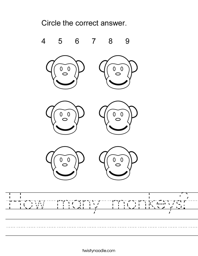 How many monkeys? Worksheet