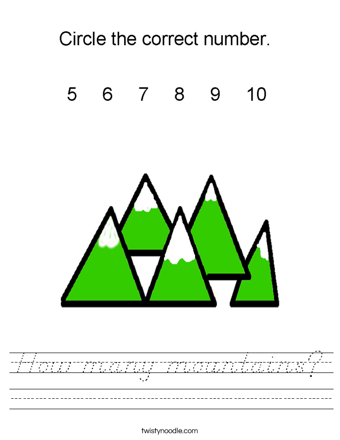 How many mountains? Worksheet