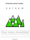How many mountains? Worksheet