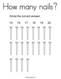 How many nails Coloring Page