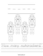 How many nutcrackers Handwriting Sheet