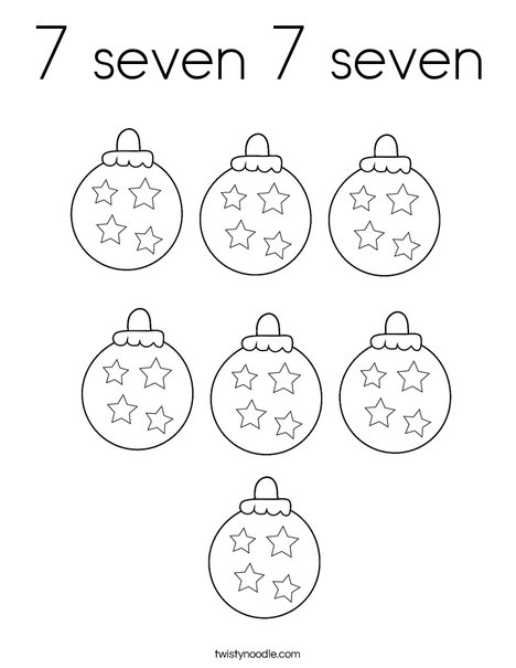 7 seven 7 seven Coloring Page - Twisty Noodle