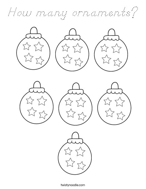 How many ornaments? Coloring Page