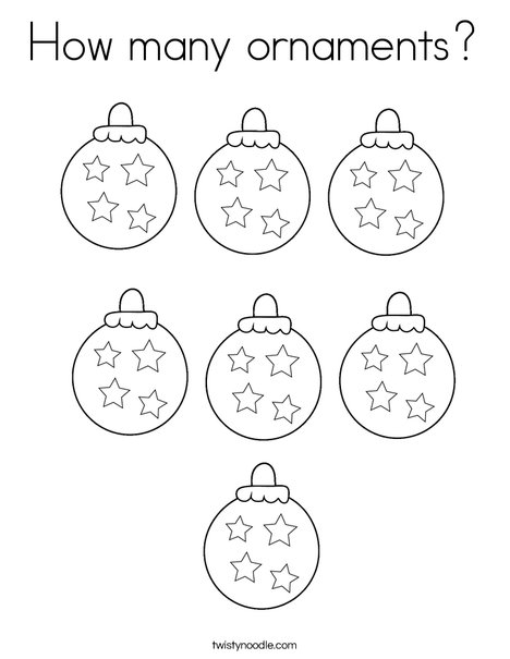 How many ornaments? Coloring Page