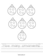 How many ornaments Handwriting Sheet