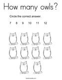 How many owls Coloring Page