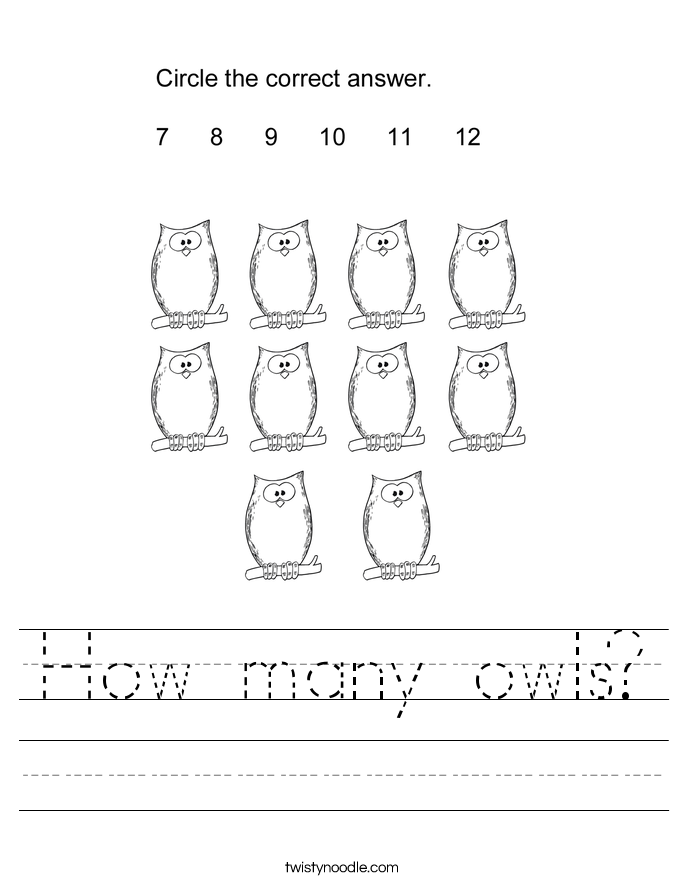 How many owls? Worksheet