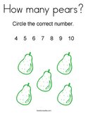 How many pears Coloring Page
