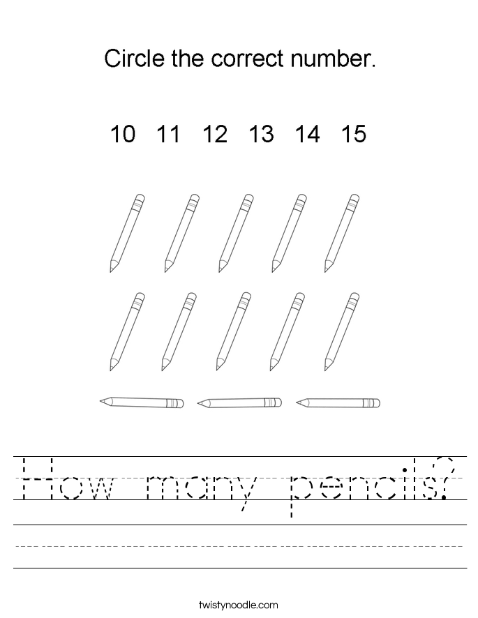 How many pencils? Worksheet