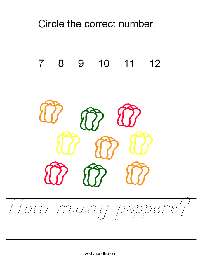 How many peppers? Worksheet