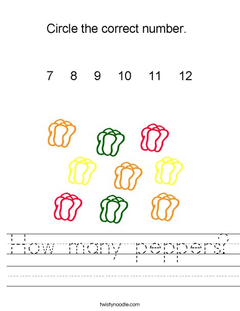 How many peppers? Worksheet