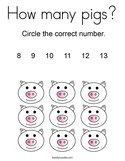 How many pigs Coloring Page