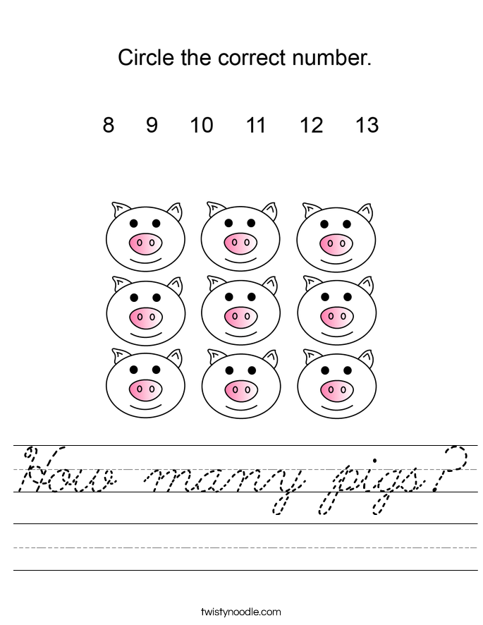 How many pigs? Worksheet