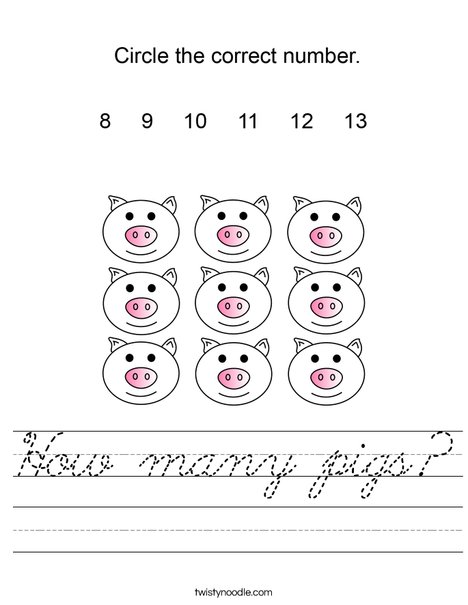 How many pigs? Worksheet