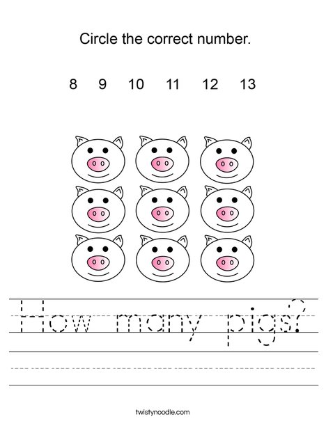 How many pigs? Worksheet