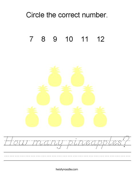 How many pineapples? Worksheet