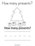 How many presents? Coloring Page