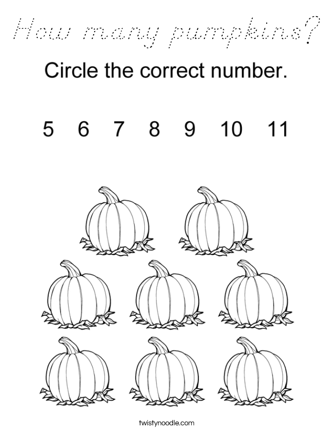 How many pumpkins? Coloring Page