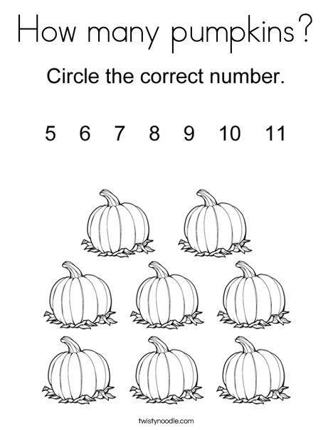 How many pumpkins Coloring Page - Twisty Noodle