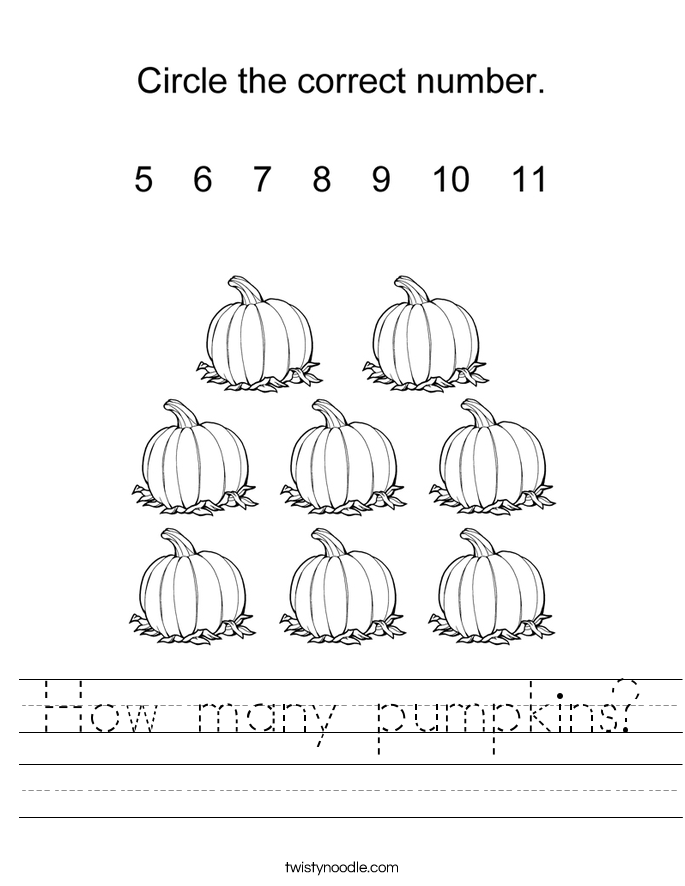 How many pumpkins? Worksheet