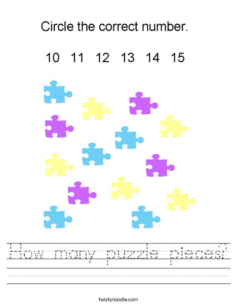 How many puzzle pieces? Worksheet