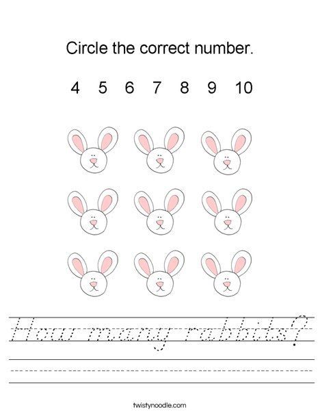 How many rabbits? Worksheet