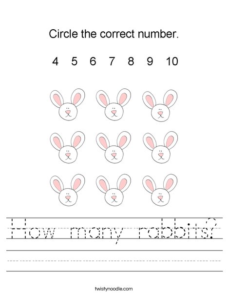 How many rabbits? Worksheet