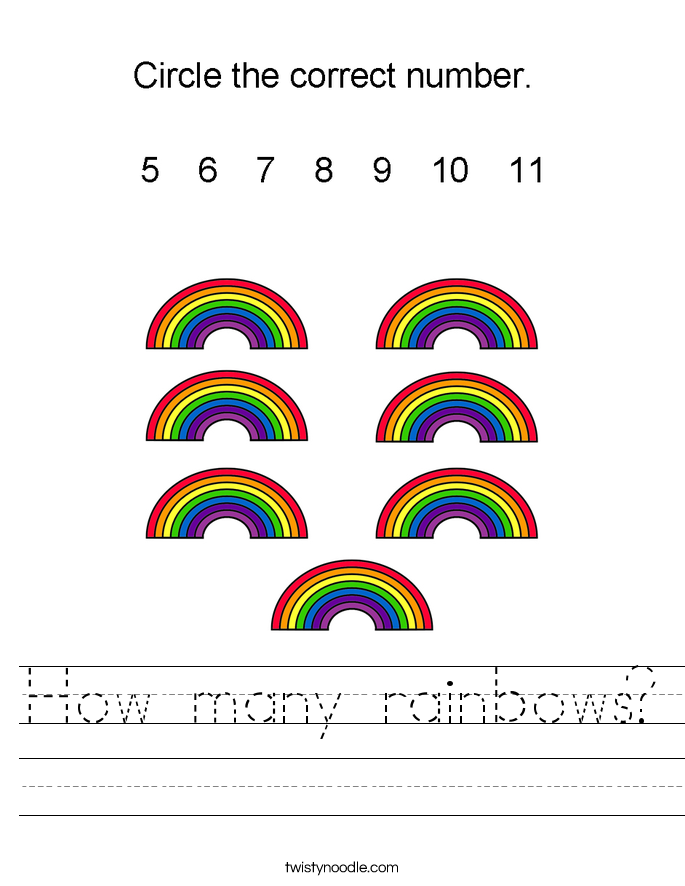 How many rainbows? Worksheet