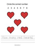 How many red hearts? Worksheet