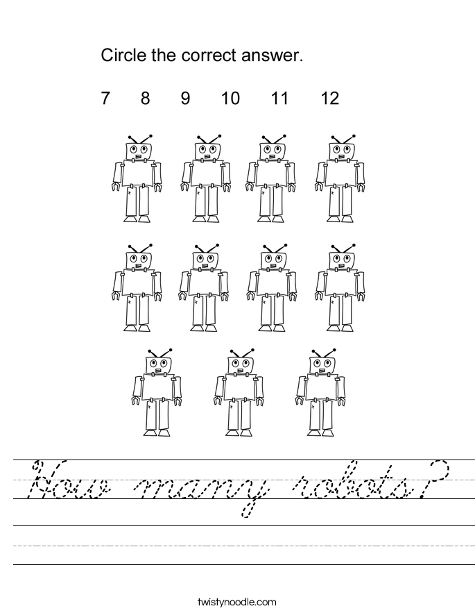 How many robots? Worksheet