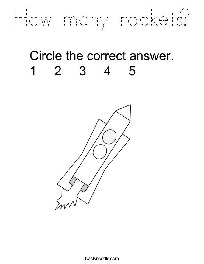 How many rockets? Coloring Page