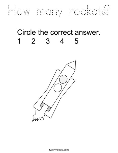How many rockets? Coloring Page