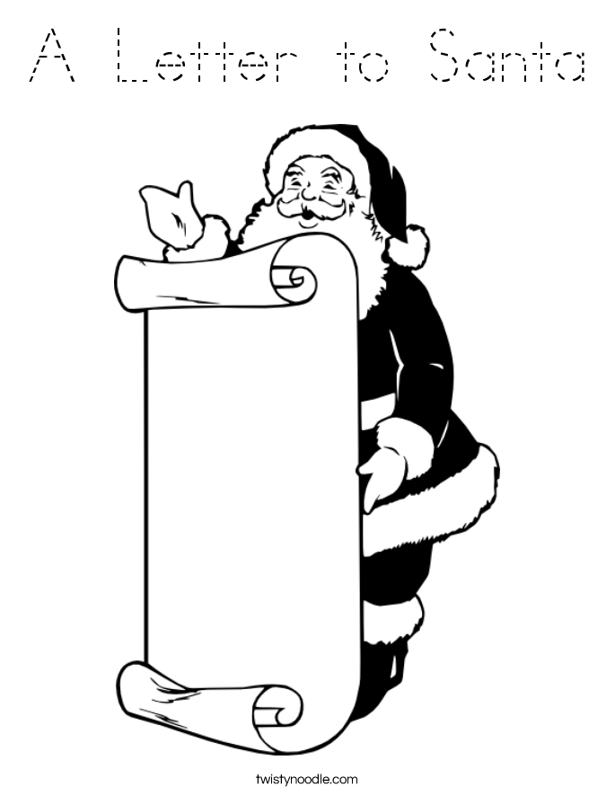 A Letter to Santa Coloring Page