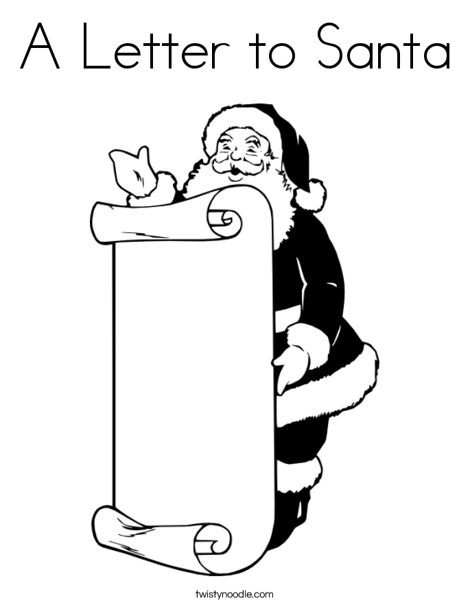 A Letter to Santa Coloring Page