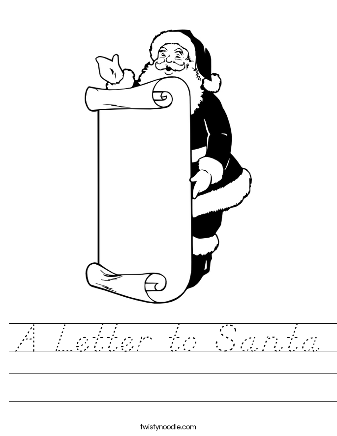 A Letter to Santa Worksheet