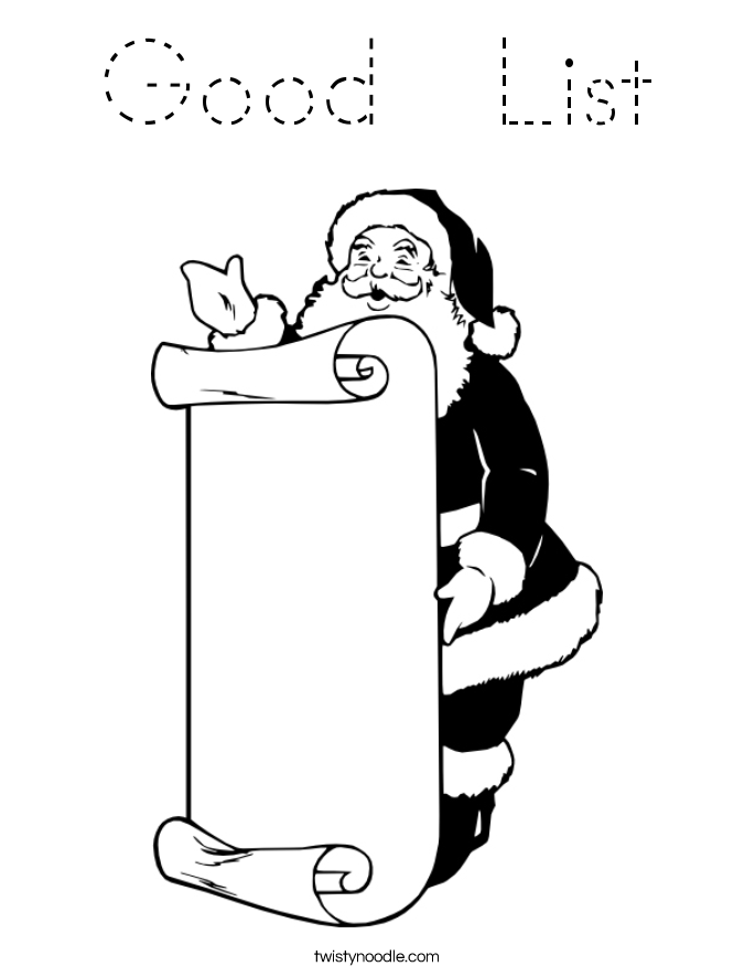 Good  List Coloring Page