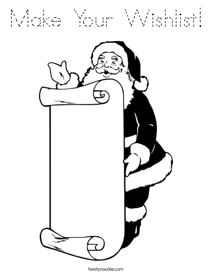 Make Your Wishlist! Coloring Page