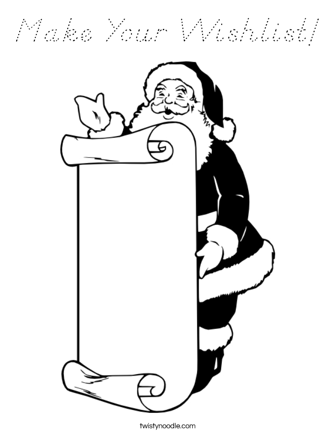 Make Your Wishlist! Coloring Page