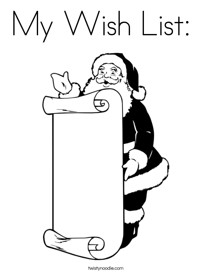 Download My Wish List: Coloring Page - Twisty Noodle