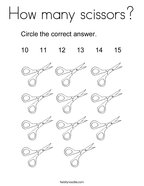 How many scissors Coloring Page