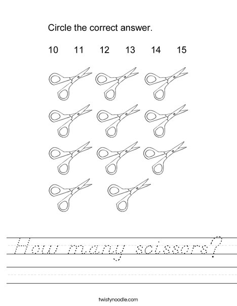 How many scissors? Worksheet