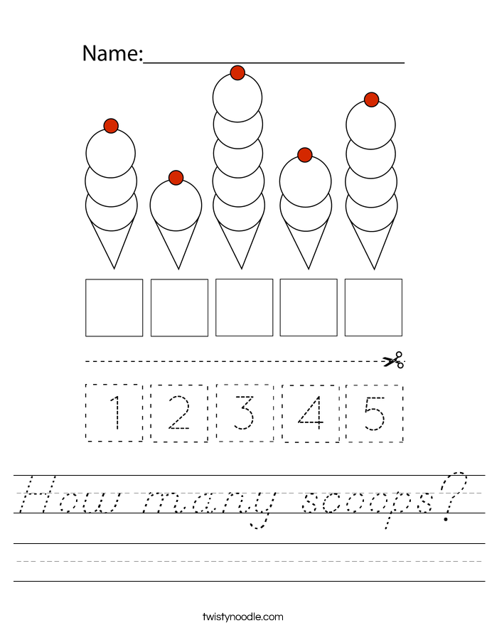 How many scoops? Worksheet