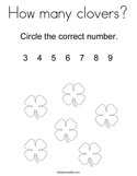 How many clovers Coloring Page